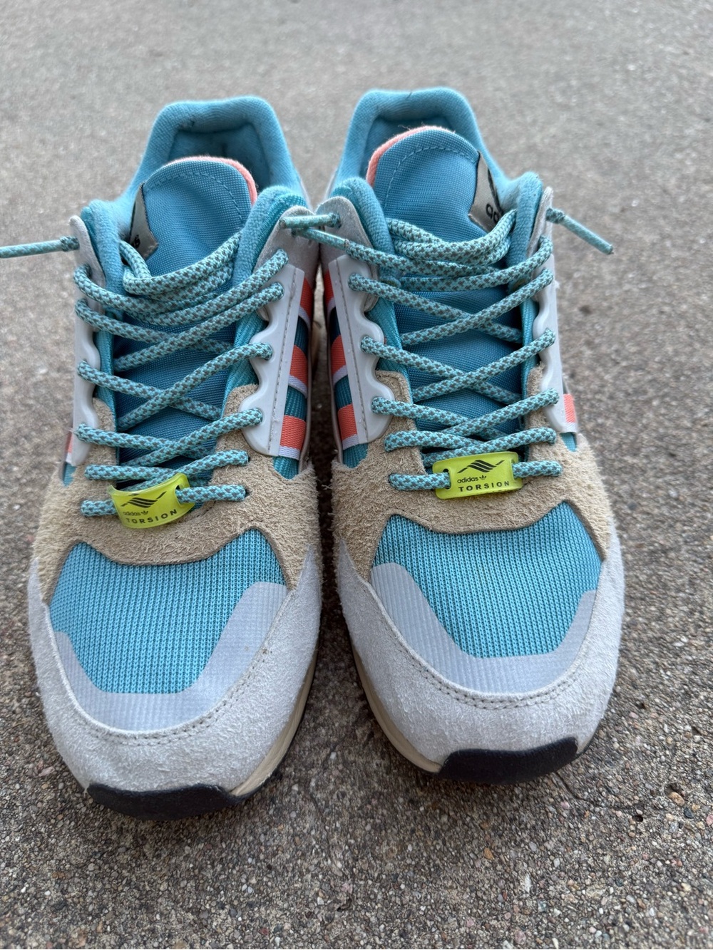 adidas ZX 10000 Aqua Blue Torsion Athletic Sneakers US 7.5